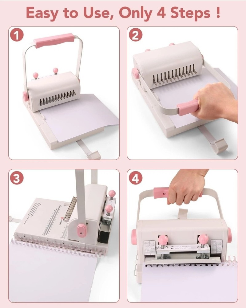 Binding Machine Hole Pitch 2:1 - Portable Book Binding Kit with 10PCS 5/8'' B...