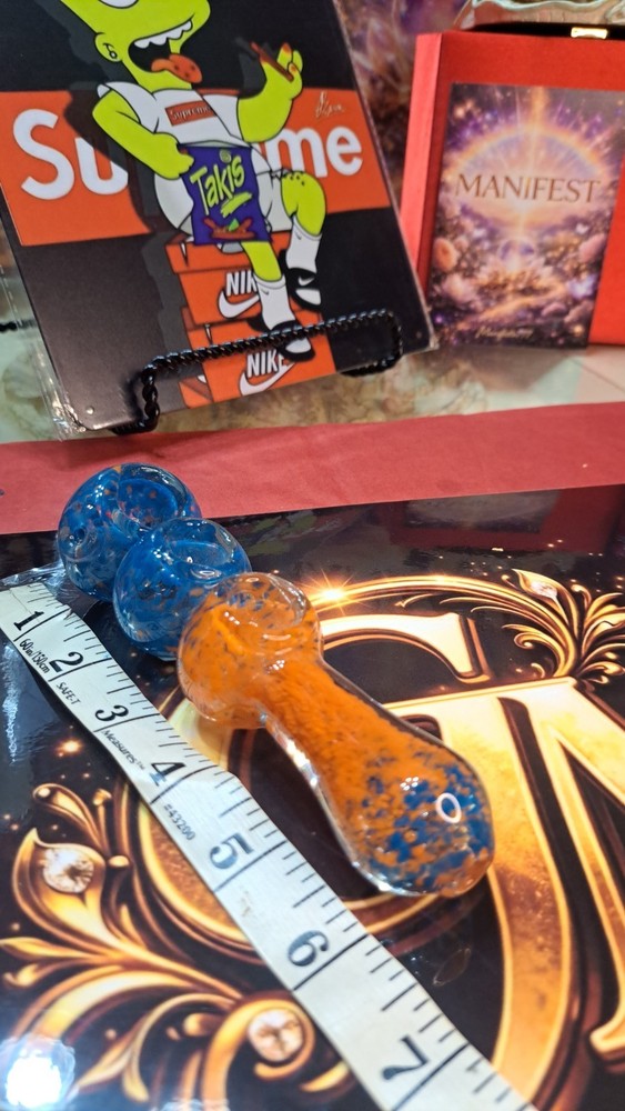 Triple Bowl 3 Bowl Hand Blown Spoon Pipe