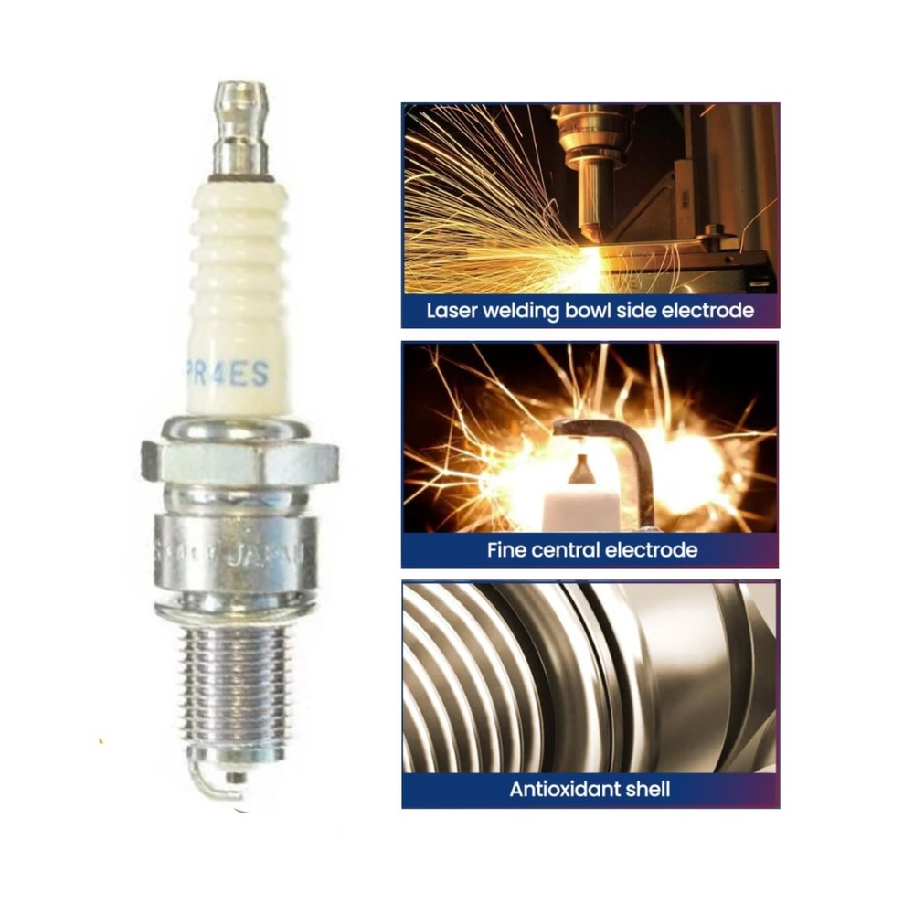 BPR4ES Spark Plug - BPR4ES SOLID Standard Spark Plug for Motorcycle Engines &...