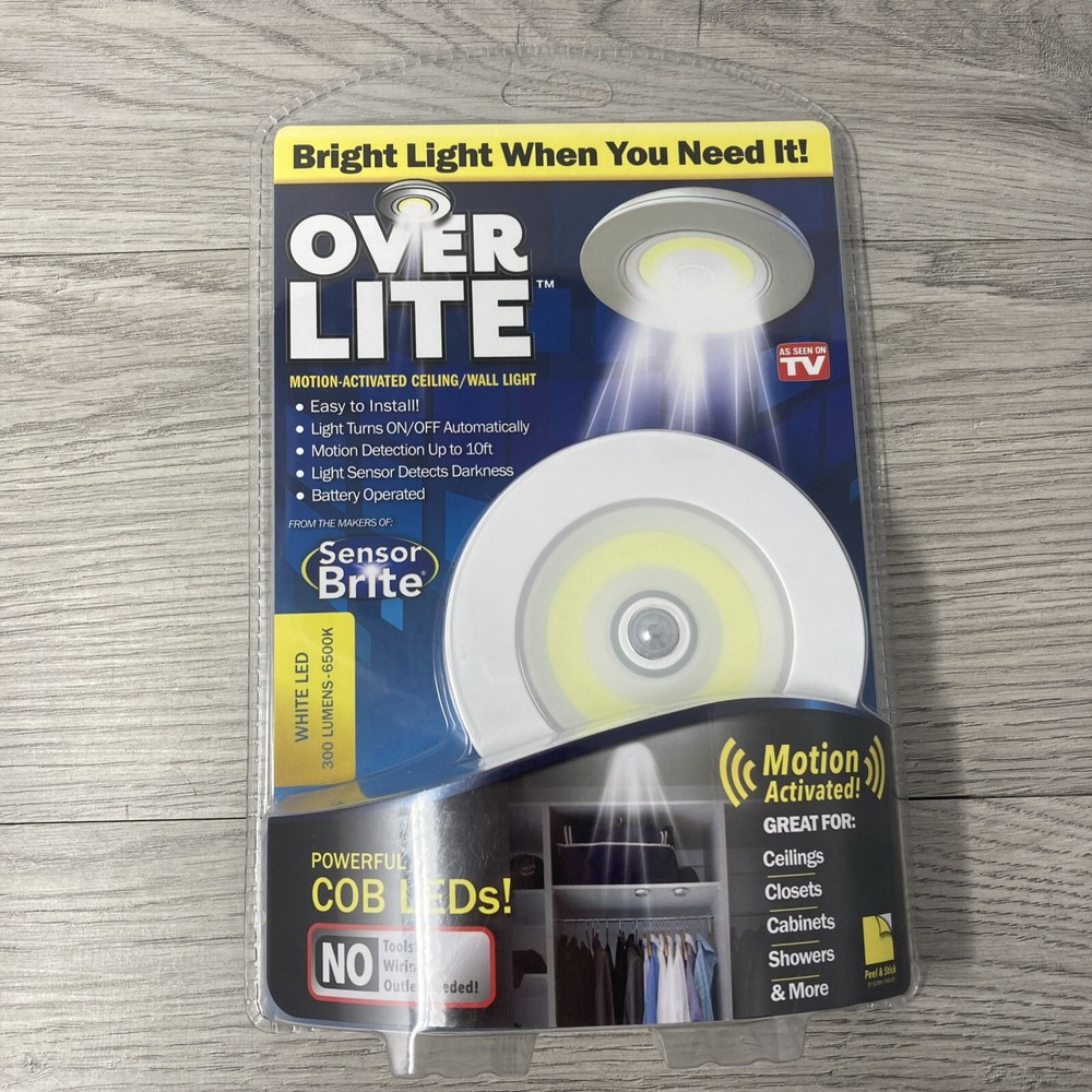 Sensor Brite Overlite Wireless Motion-Activated Ceiling/Wall LED Light NEW