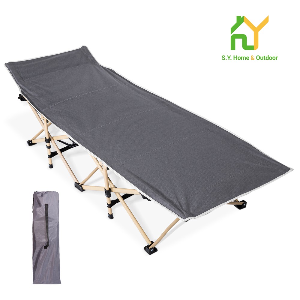 Folding Bed Camping Cot, Portable Folding Bed Suitable Camping Cot, Grey