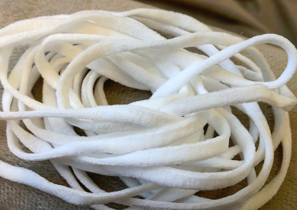 50 Yd 1/4 " 5mm White Elastic Ear Loop. Soft, Flat, Comfortable. SHIPS FAST USA