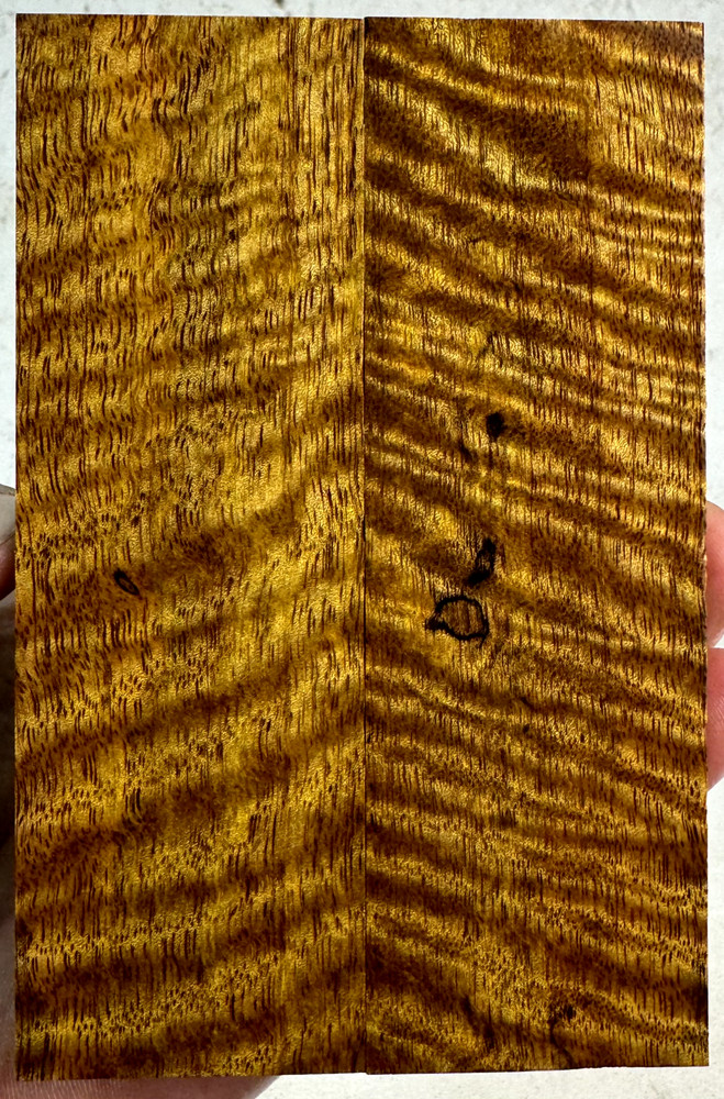 Stabilized Curly Mango Knife Scales | SCM 407