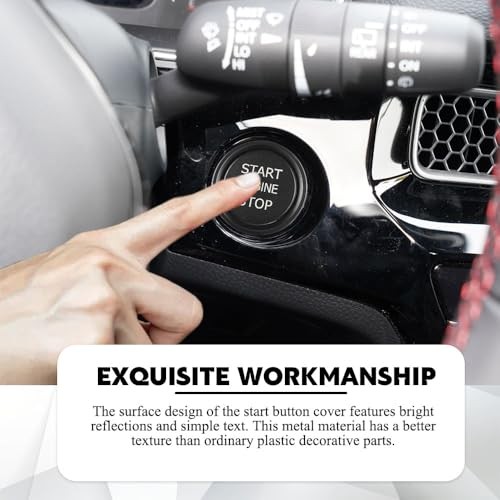 Car Push Start Button Cover, Ignition Switch Button, Engine Push Start Black