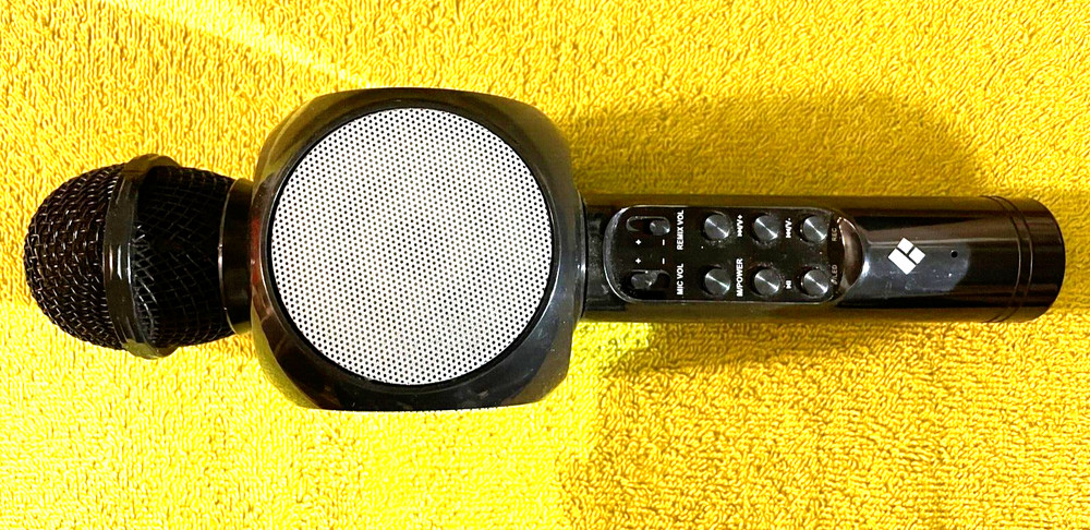 Tech Solutions LED Bluetooth Karaoke Studio Wireless Mic With Speaker Black