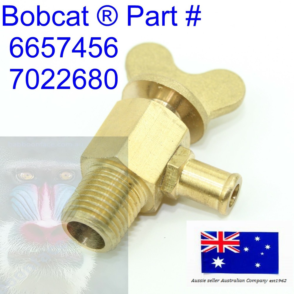 fits Bobcat Crankcase Drain Cock Bleeder Valve Tap 7022680 E08 E10 E14 E16 E17