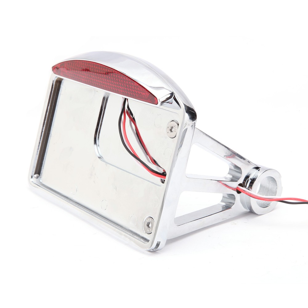 Motorcycle Chrome License Plate Bracket Holder with Light for Harley Davidson