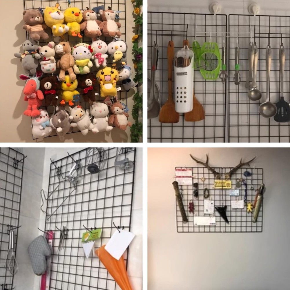 25 PCS 4 Inch Gridwall Hooks Black Display Hangers Wall Mount Storage Panel