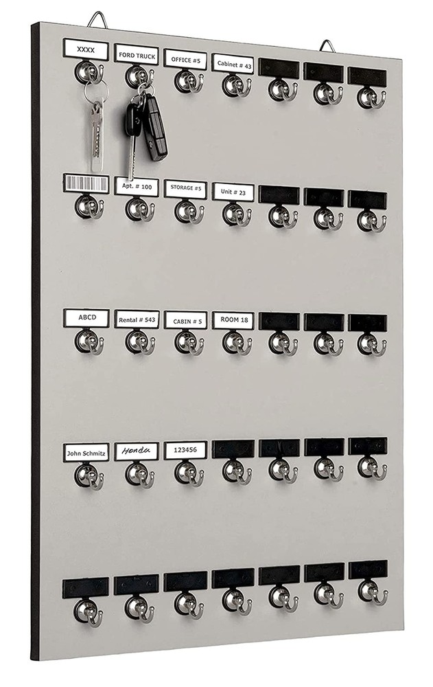 Key Hook, Key Rack #35MGN, 35 Extra Space Bolted Metal Hooks with 'Customize ...