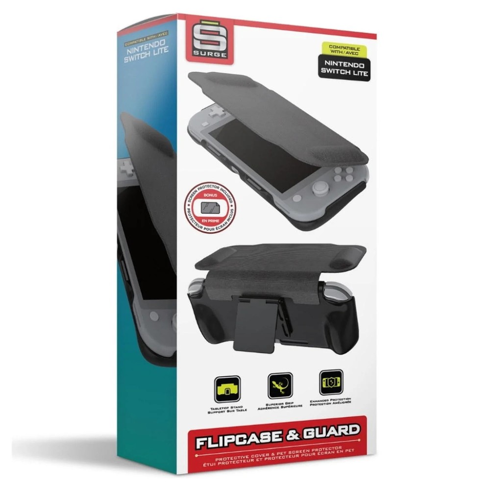 Surge Nintendo Switch Lite Flip Cover Case - Grey [Nintendo Switch Accessory]