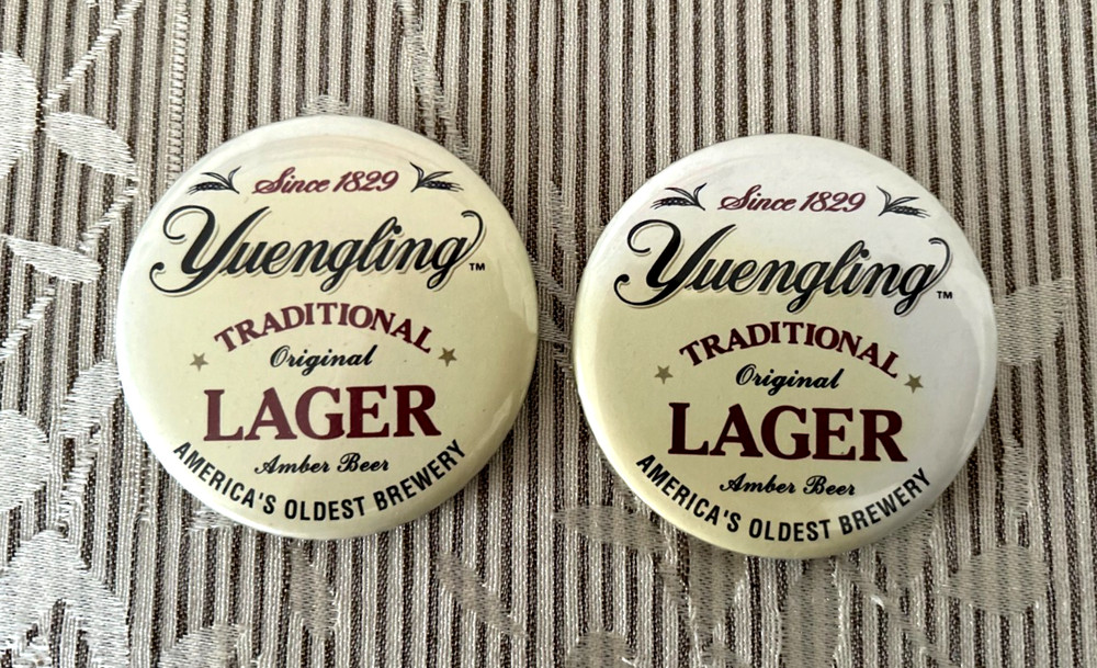 LAST TWO!  Vintage Yuengling Lager Pinbacks