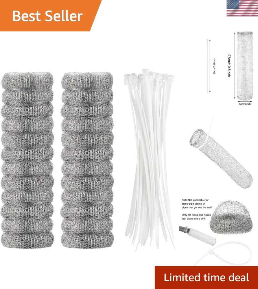 Durable 24-Piece Lint Trap Set with Cable Ties for Washers - Easy Install