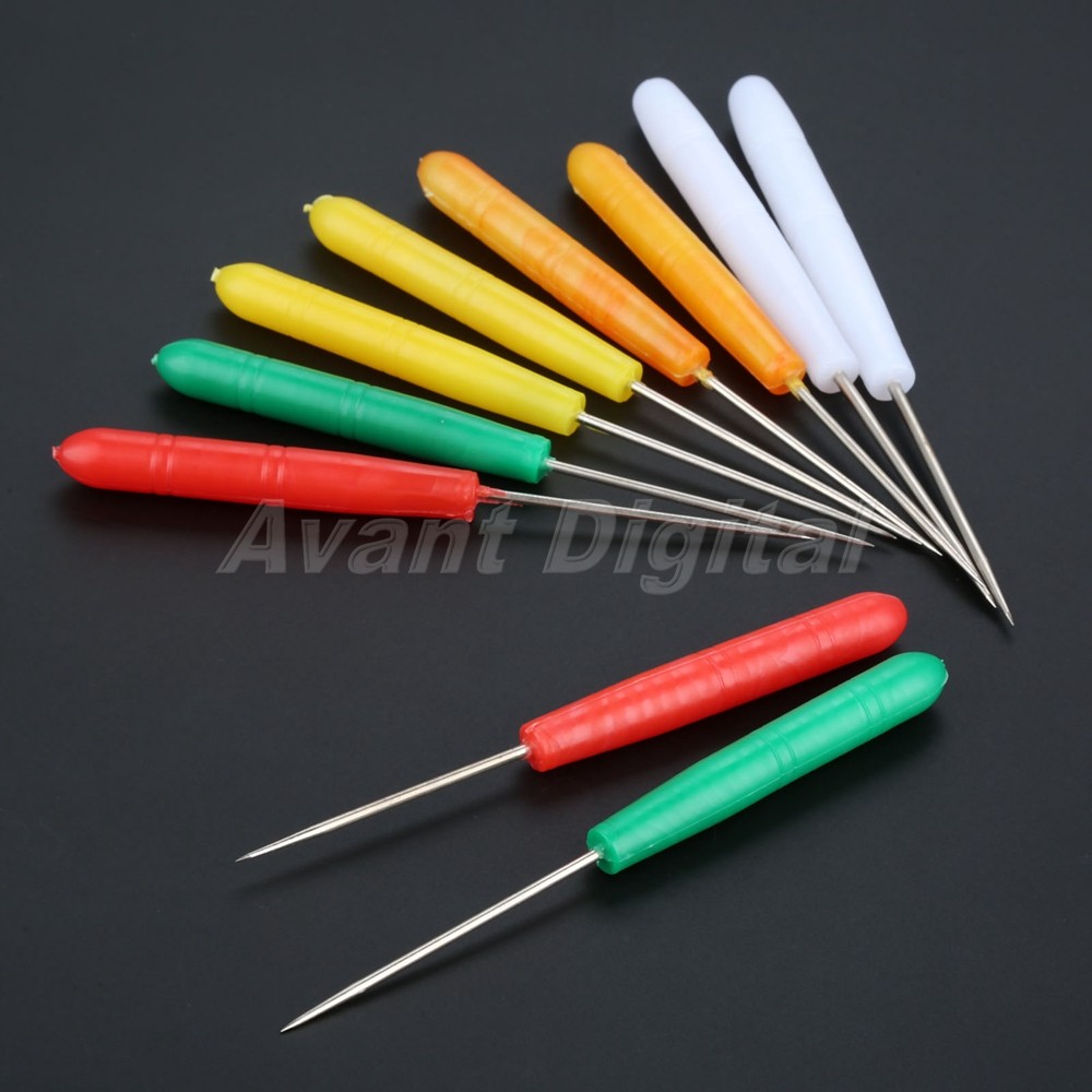 10pcs Sewing Awls Leather Punch Repair Stitching Clicker Tool Plastic Handle