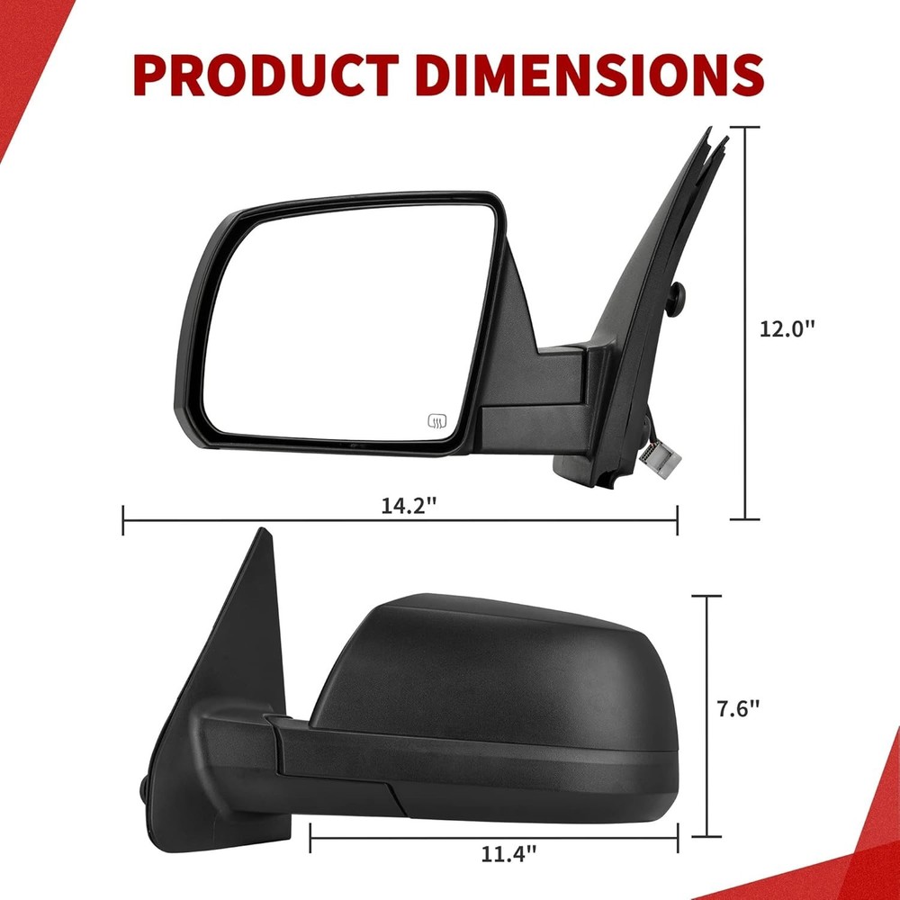 Manual Folding Towing Mirror for 2007-2013 Tundra - Enhanced Visibility Features