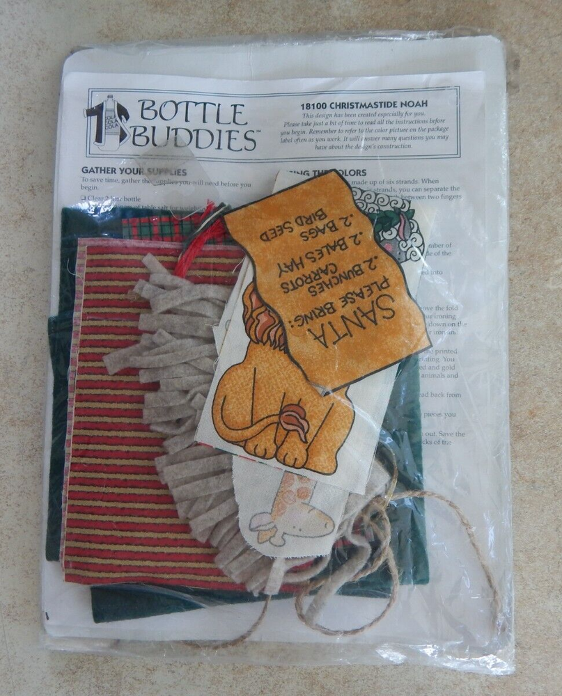 Open Dimensions Bottle Buddies Felt Kit CHRISTMASTIDE NOAH #18100 Needle Missing