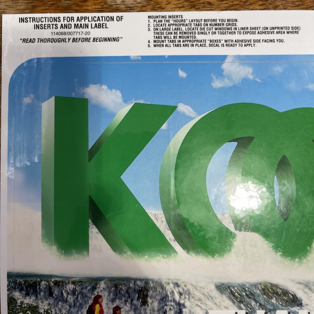 Kool Cigarettes Store Hours Window Decal 1997 New / Never Used