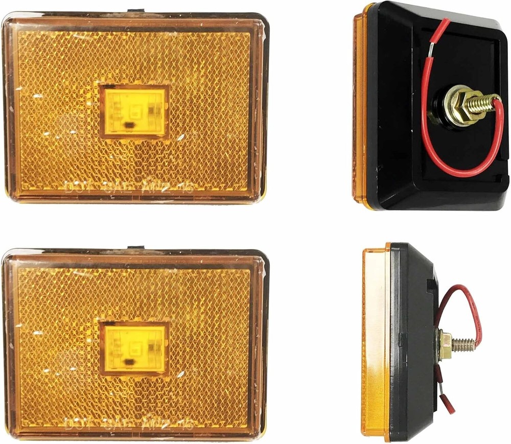 LIBRA 2 Amber 2" Square LED Trailer Side Marker Lights Stud Mount - 24041