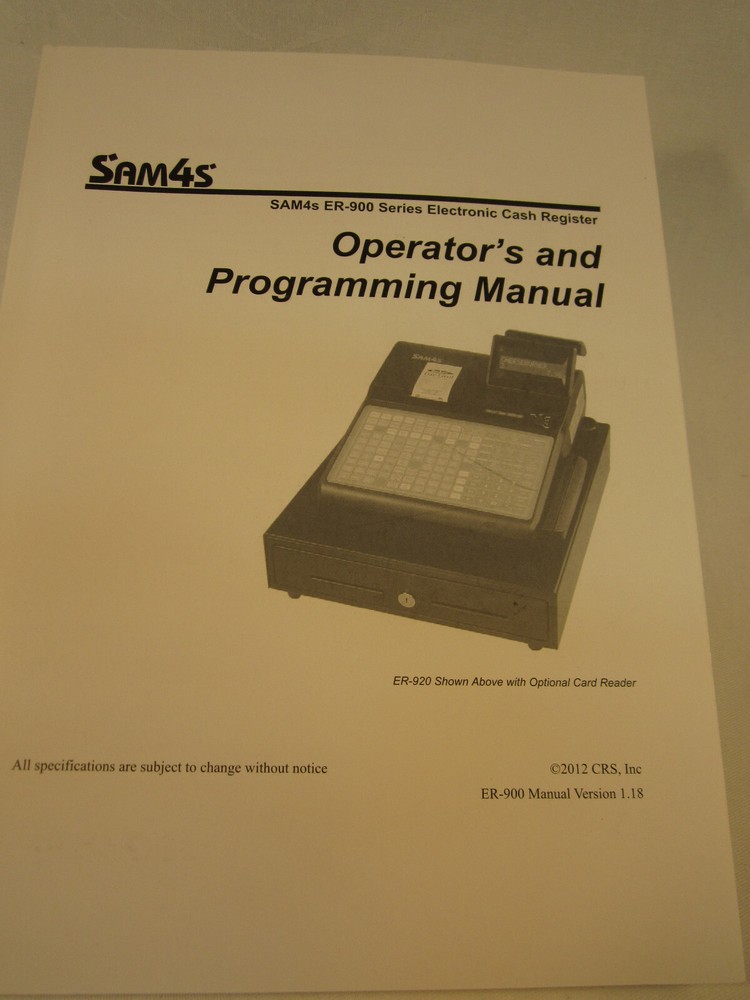 Programming Book for Sam4s Cash RegisterS