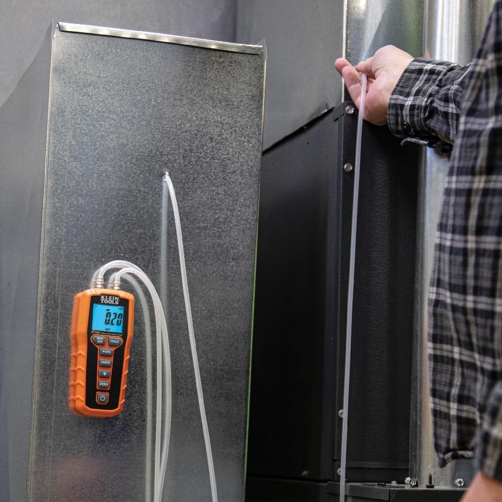 Compact Differential Digital Manometer - Large Backlit Display for Easy Readings