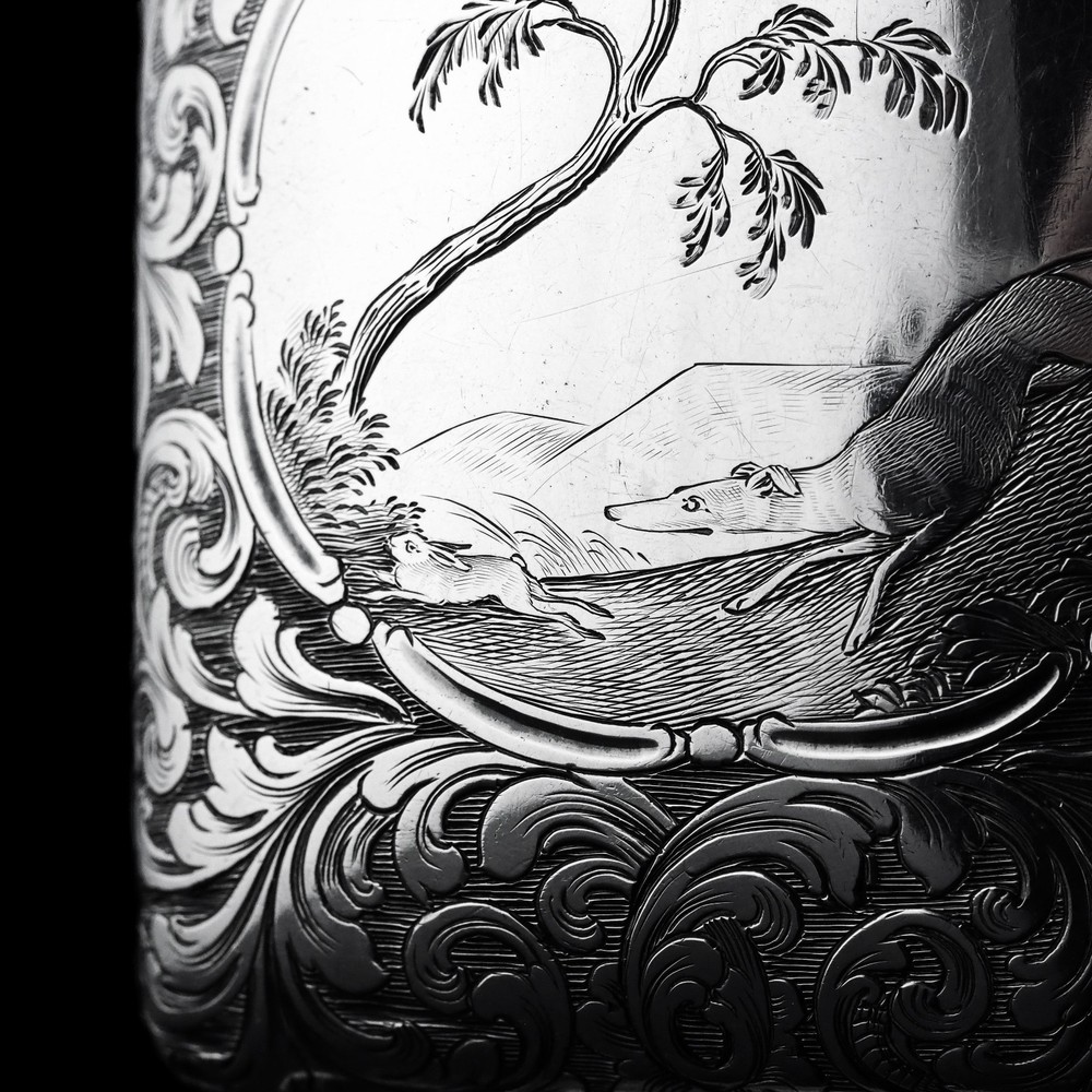 Antique Victorian Silver Cigar/Cheroot Case Profusely Engraved - Nathaniel Mills