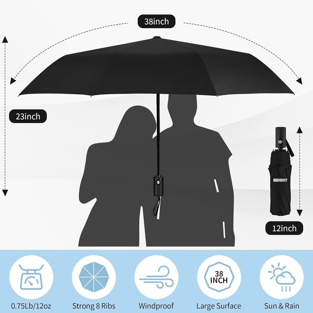 Windproof Automatic Umbrellas Portable & Compact Strong UV for Protection