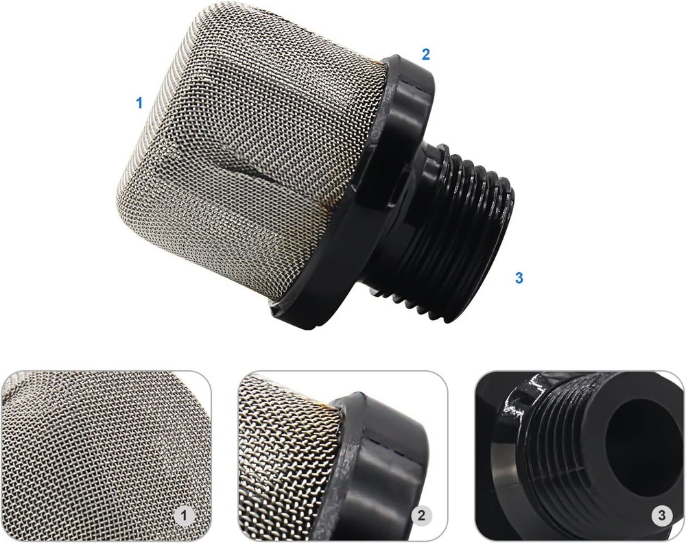 Replacement Inlet Strainer & Filter for Airless Spray Guns - Durable & Effective