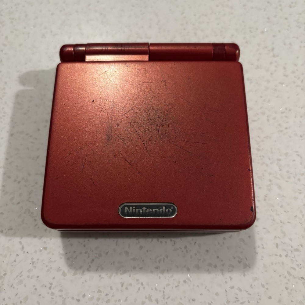 Nintendo Game Boy Advance SP Handheld System AGS-001 - Flame Red Tested