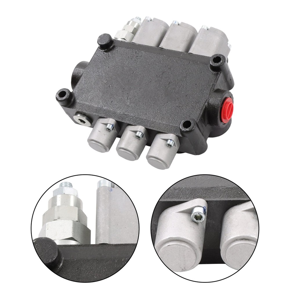 3 Spool 25 GPM Hydraulic Directional Control Valve Tractor Loader Double Acting