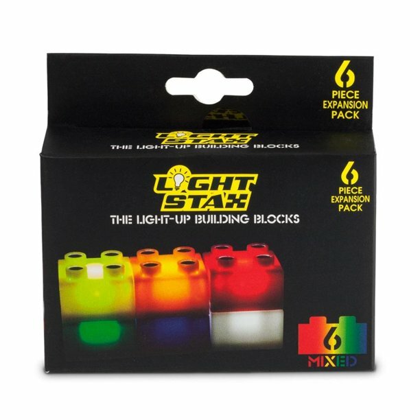 Light Stax LED Light-Up Building Blocks 6-Piece Expansion Pack Multicolor Mixed