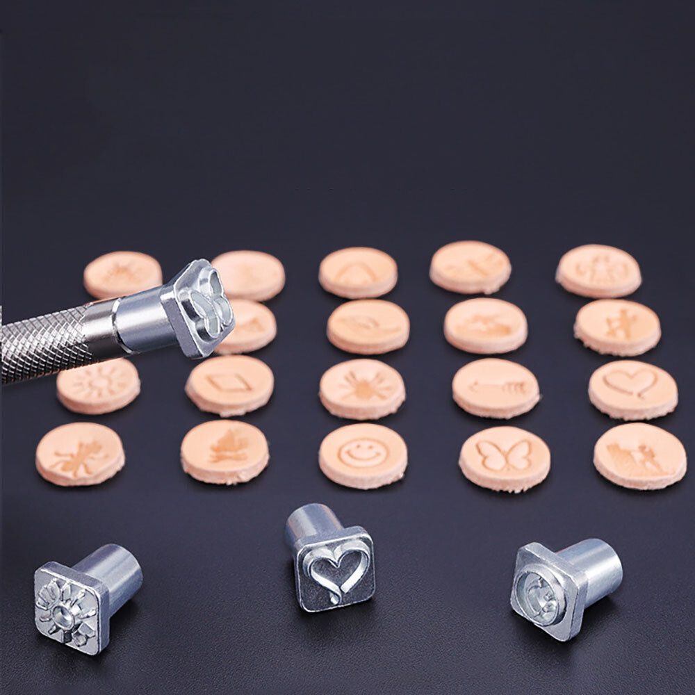 Leather craft 32pcs Indian Style Pattern Artistical Stamp Tools With Handle Set