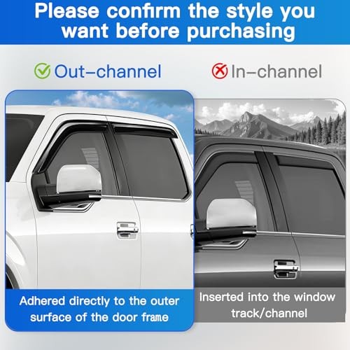 4Pcs Window Vent Visors, Outside-Mount Window 2007-2013 Silverado/Sierra