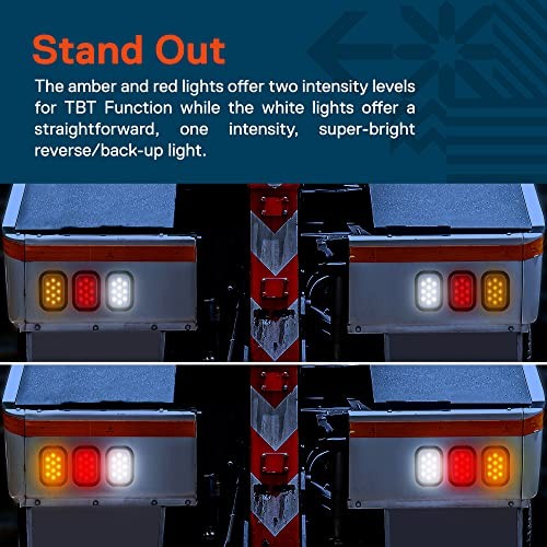 TRUE MODS 2pc 5x3 3x5 Inch Rectangle LED Trailer Tail Light Kit 2 Pack White