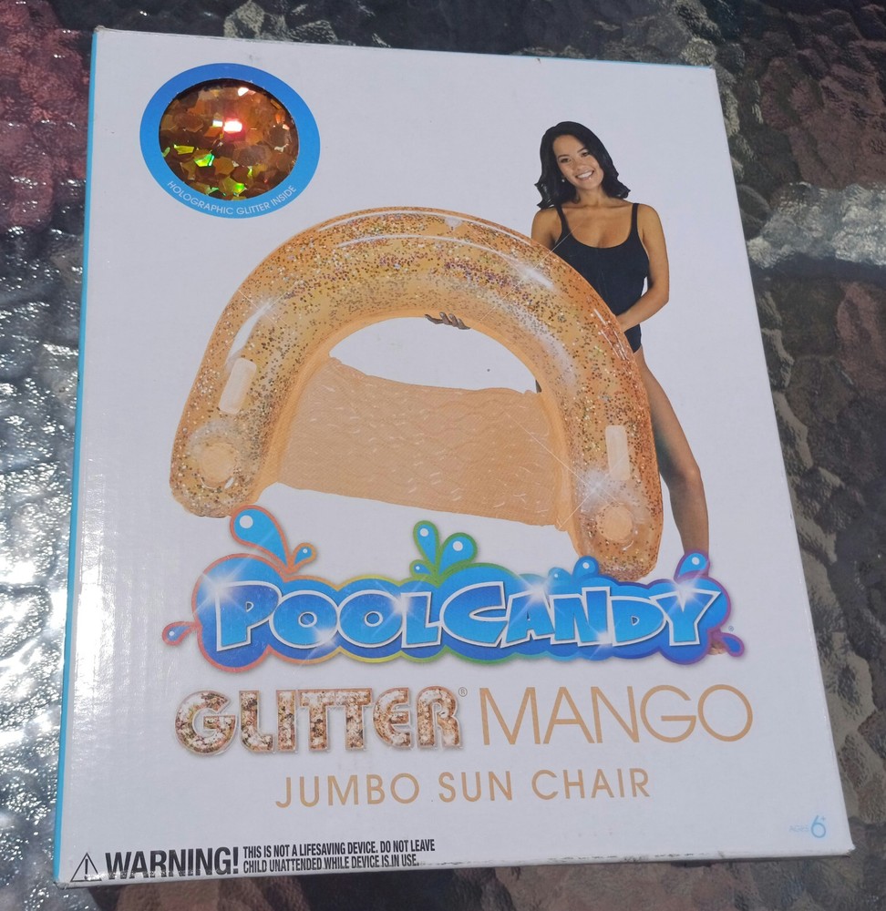 POOL CANDY, GLITTER MANGO JUMBO SUN CHAIR