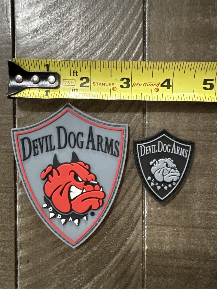 DEVIL DOG ARMS SHIELD HOOK & LOOP MORALE PATCH LE Military 3” & 1” Patch