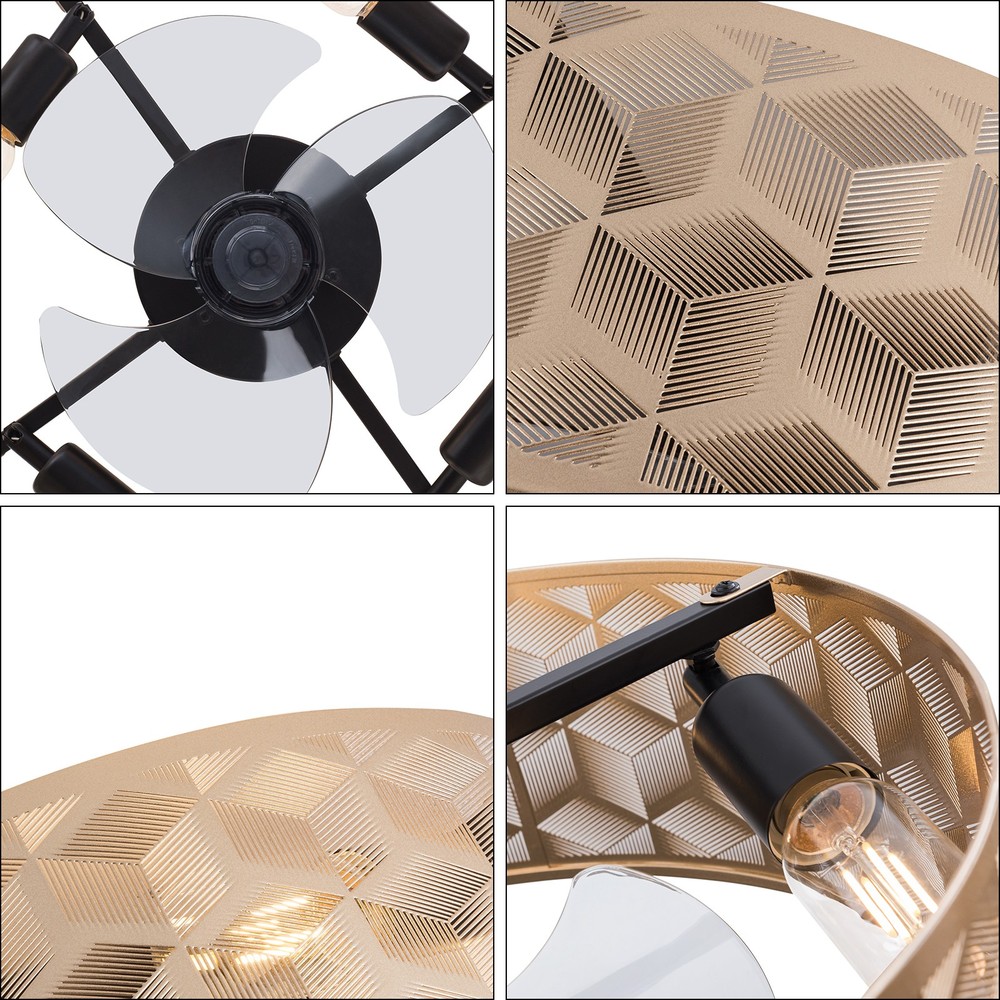 Modern Round Low Profile Ceiling Fan Light with Remote Control – 18" Indoor