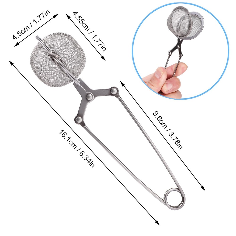 Tea Strainers for Loose Tea, 4 Pack Tea Infuser with Handle Fine Mesh Tea Bal...