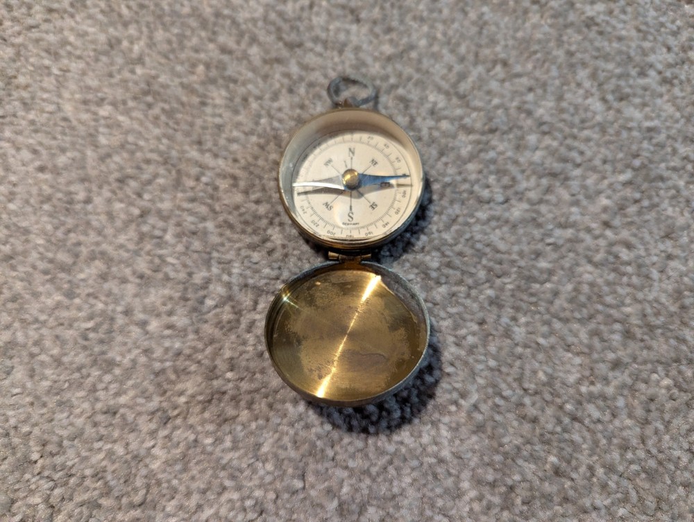 Vintage German Compass Brass Pocket Military Army