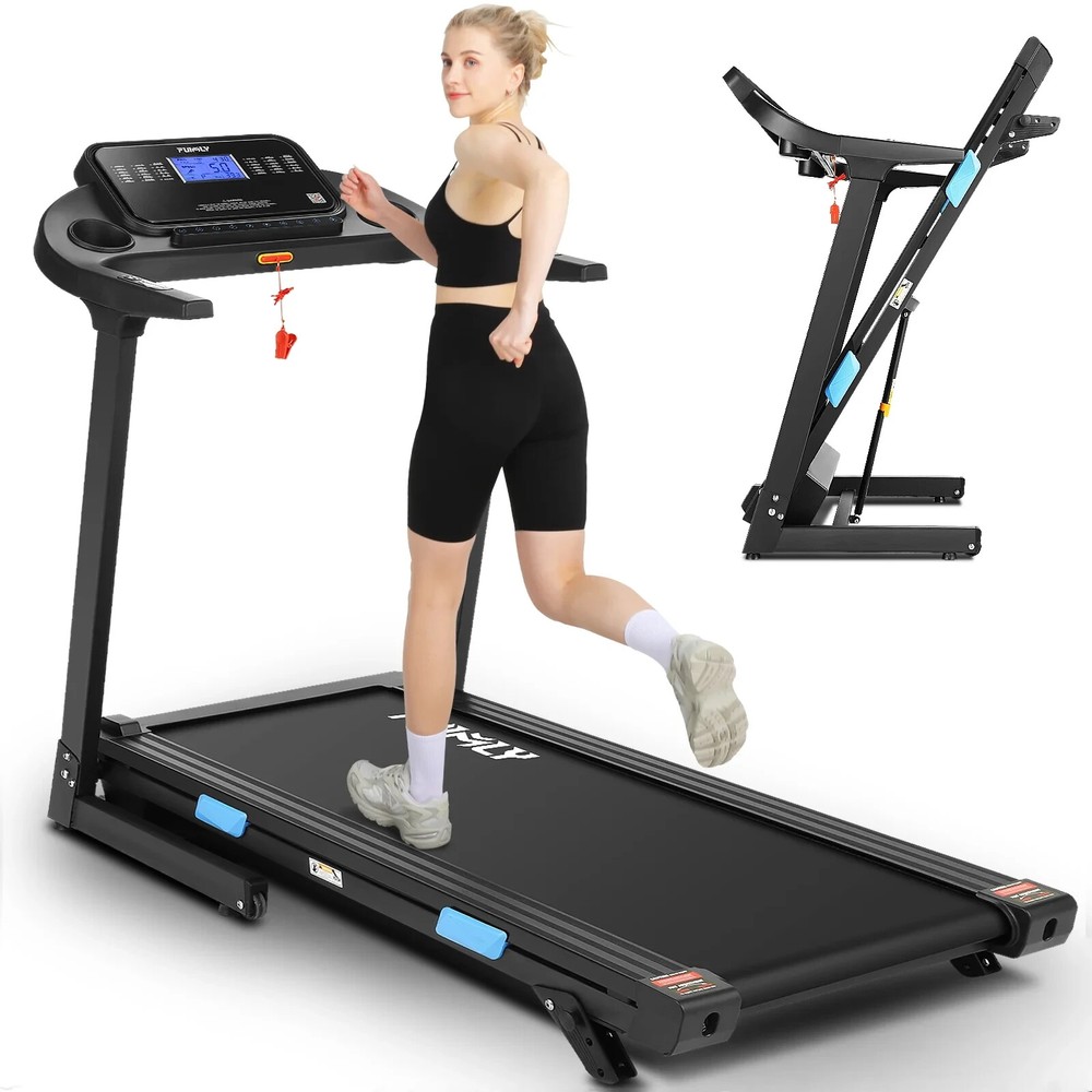 3.25HP Extra-Wide Running Treadmill, Incline Treadmill with Soft Drop System#