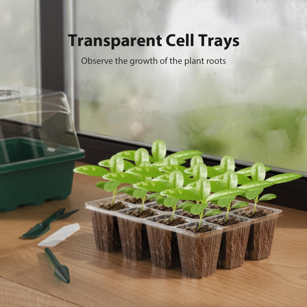 Seed Starter Tray, 10PCS Seed Starter Kit, Seedling Starter Trays with Height...