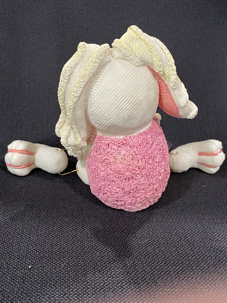 Yard works Posing Ceramic Bunny, Holding Lil Bluebird Easter