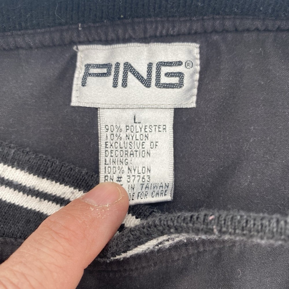 Ping Jacket Mens LARGE Black Golf Pullover Windbreaker Activewear Casual