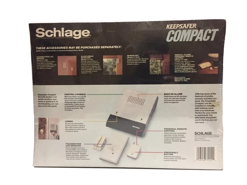 Schlage Keepsafer Compact Home & Apartment Security System w/ Remote 71-151