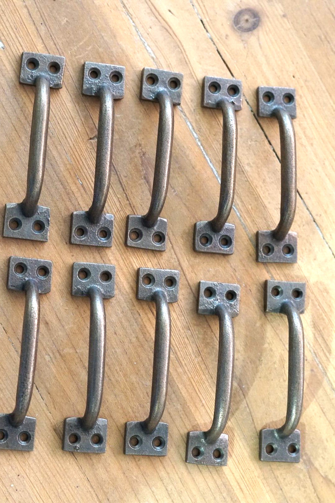 10 BRASS COLOR HANDLES DRAWER PULLS 4" KITCHEN CABINET WINDOW PULL GRASP BULK