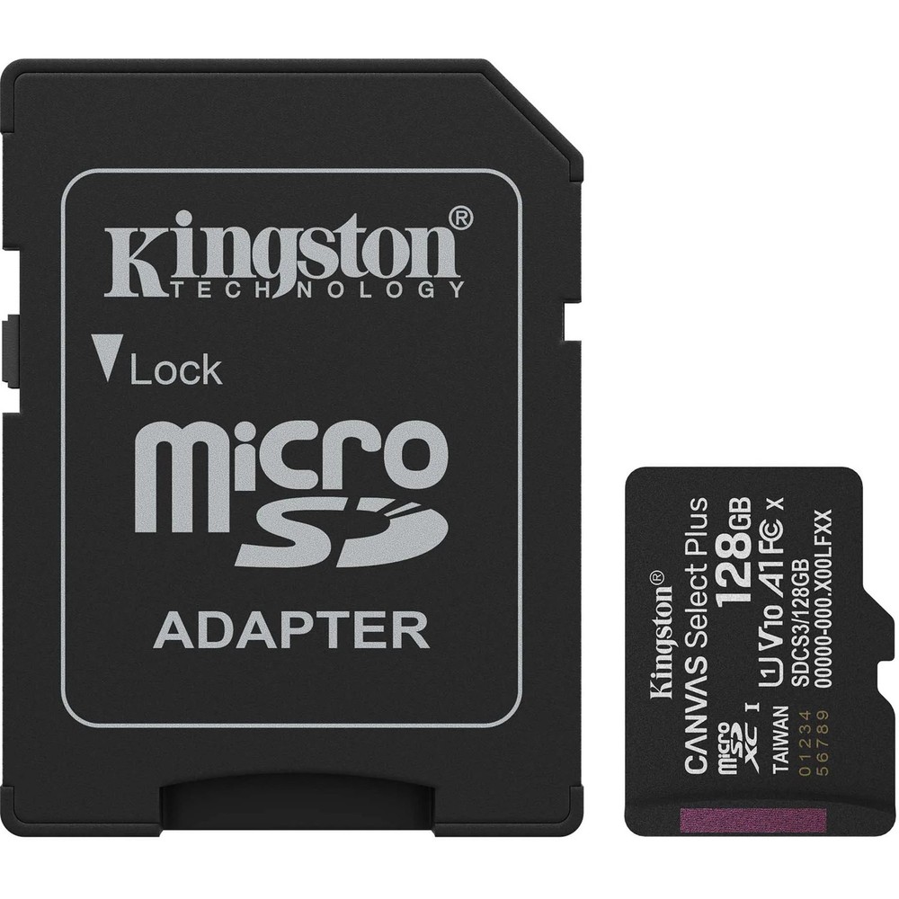 Kingston Canvas Select Plus 128GB MicroSDXC Memory Card (Black