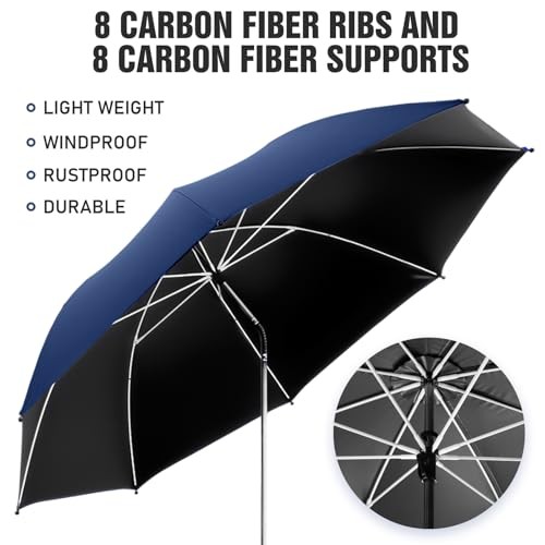 2 PACK Beach Umbrella with Clamp, 360 ° Adjustable Umbrellas for Ink Blue
