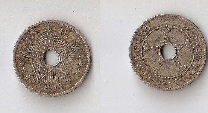 Belgian Congo 10 centimos 1919