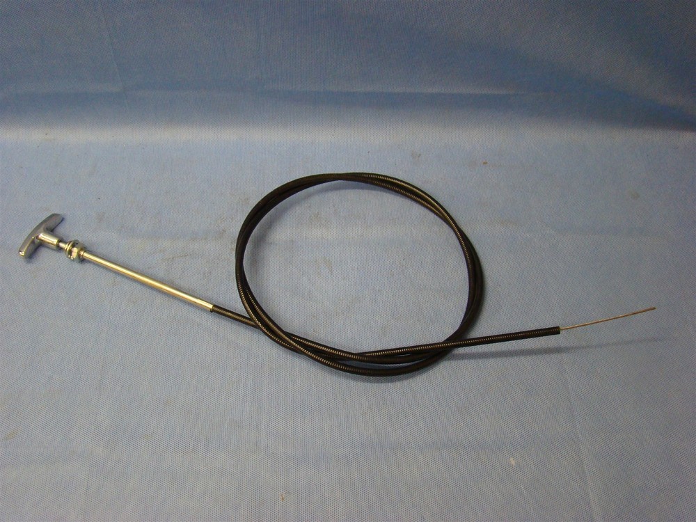 T Handle PULL Cable 60" 5 FT Choke Control Cable Universal CHROME Non Lock Braid