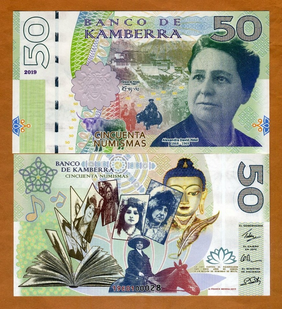 Kamberra, 50 Numismas, 2019, UNC Alexandra David-Néel Commemorative