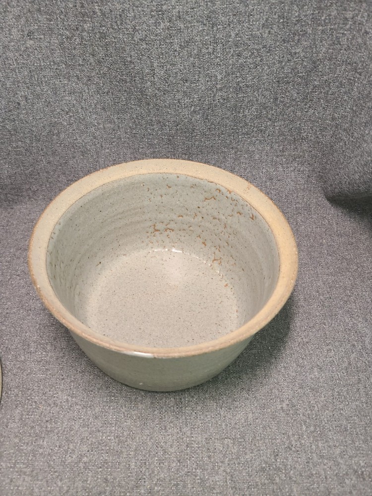 Studio Pottery Covered Dish Cream & Brown