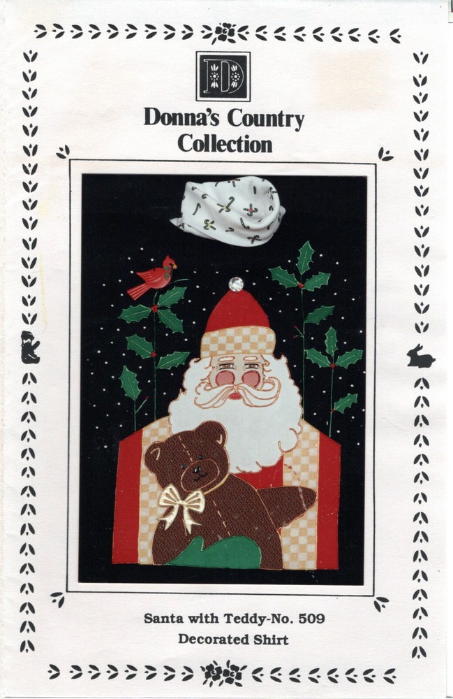 "Santa with Teddy" Donna's Country Collection Applique Pattern # 509